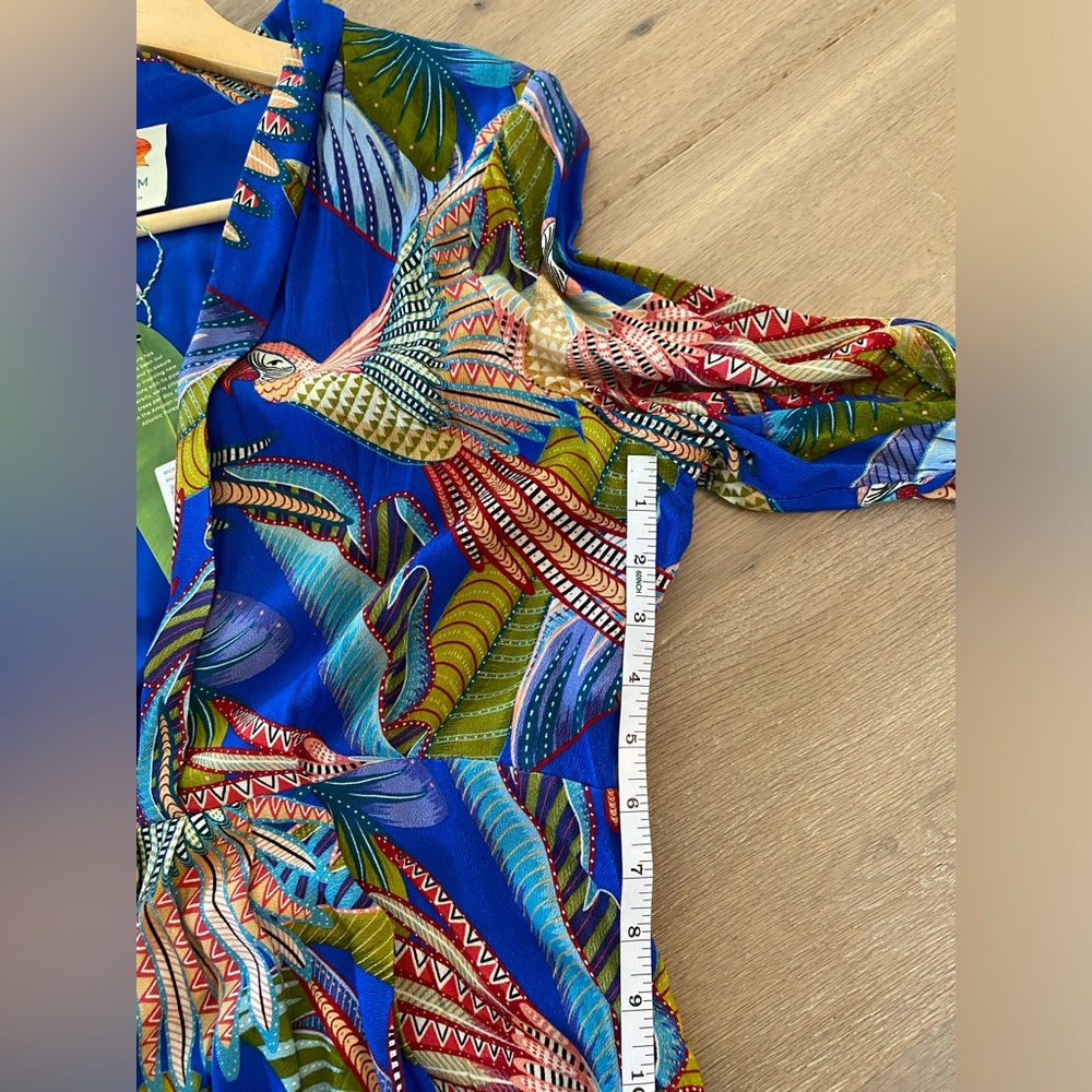 FARM Rio Blue Tropical Maxi Dress with Multicolor Leaf Print - Picture 6 of 6